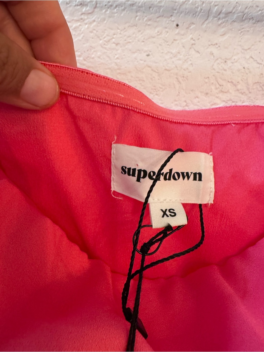 superdown Hot Pink Strapless Ruched Mini Dress with Side Ruffle - Picture 9 of 16